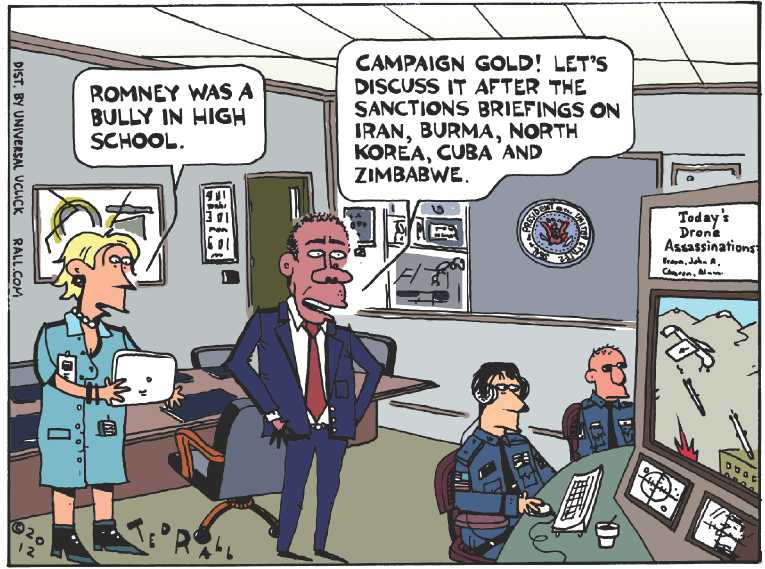 Political/Editorial Cartoon by Ted Rall on Romney Wins Key Endorsement