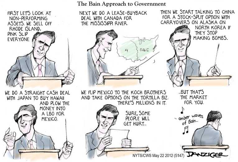Political/Editorial Cartoon by Jeff Danziger, CWS/CartoonArts Intl. on Romney Wins Key Endorsement
