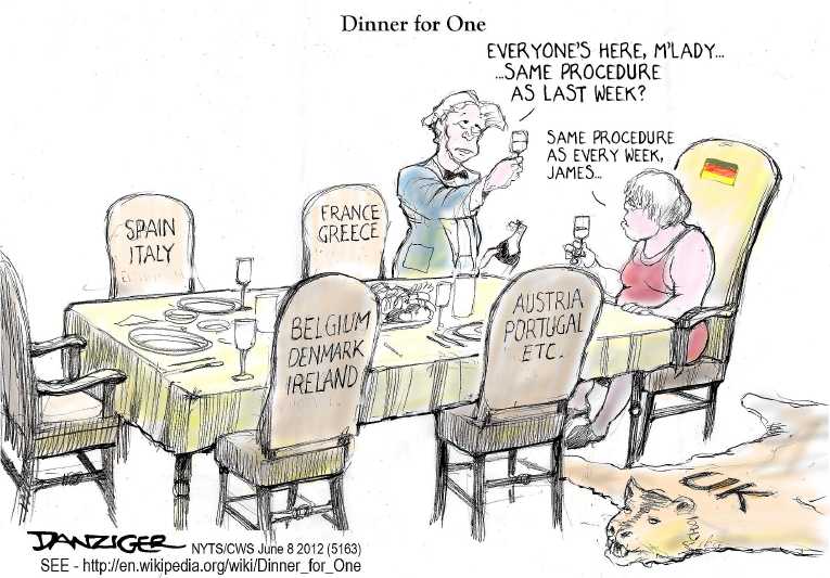 Political/Editorial Cartoon by Jeff Danziger, CWS/CartoonArts Intl. on Euro Crisis Heightening