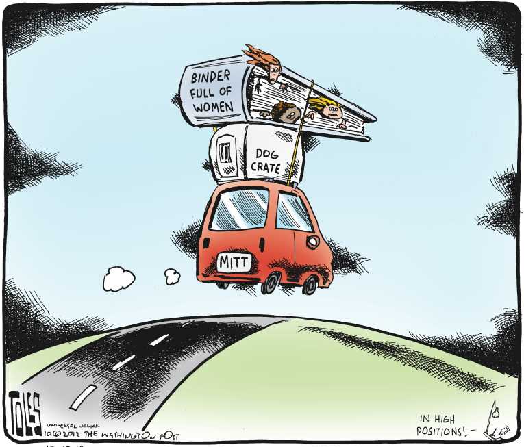 Political/Editorial Cartoon by Tom Toles, Washington Post on Romney Loses Round 2