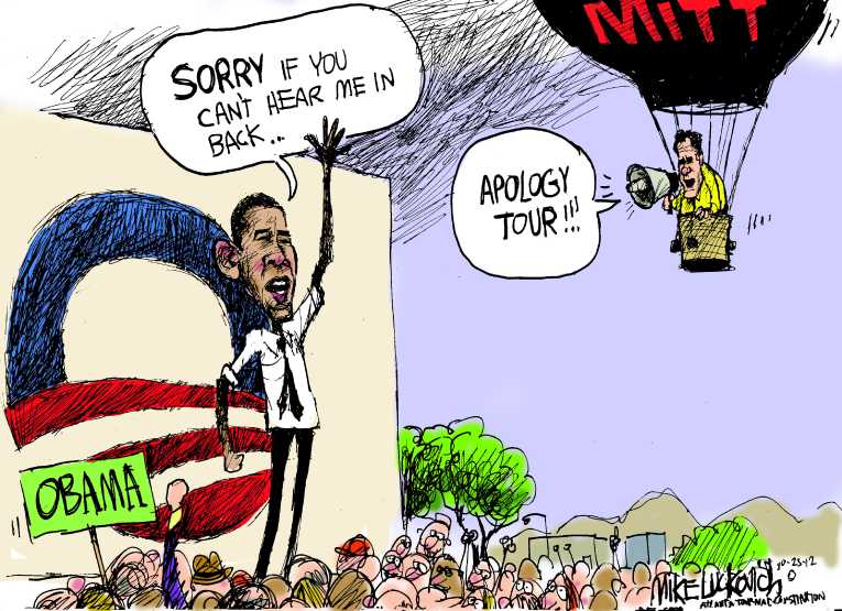 Political/Editorial Cartoon by Mike Luckovich, Atlanta Journal-Constitution on Race Is Neck and Neck