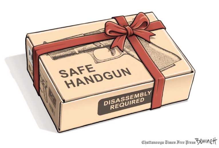 Political/Editorial Cartoon by Clay Bennett, Chattanooga Times Free Press on NRA Responds to Massacre