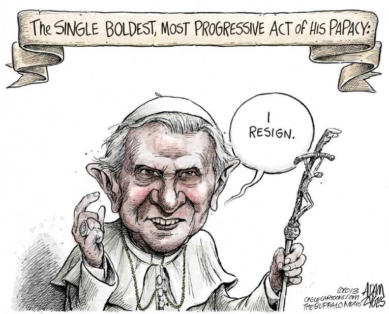 Political/Editorial Cartoon by Adam Zyglis, The Buffalo News on Pope Announces Retirement