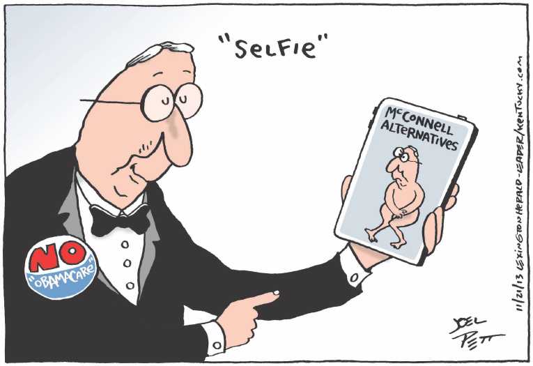 Political/Editorial Cartoon by Joel Pett, Lexington Herald-Leader, CWS/CartoonArts Intl. on ObamaCare Hotly Opposed by GOP