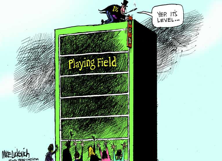 Political/Editorial Cartoon by Mike Luckovich, Atlanta Journal-Constitution on Food Stamps Cut