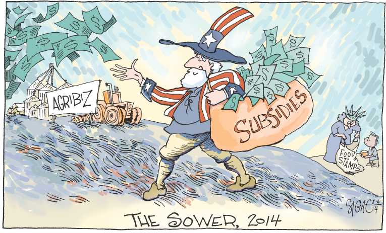 Political/Editorial Cartoon by Signe Wilkinson, Philadelphia Daily News on Low Wages Remain Problem