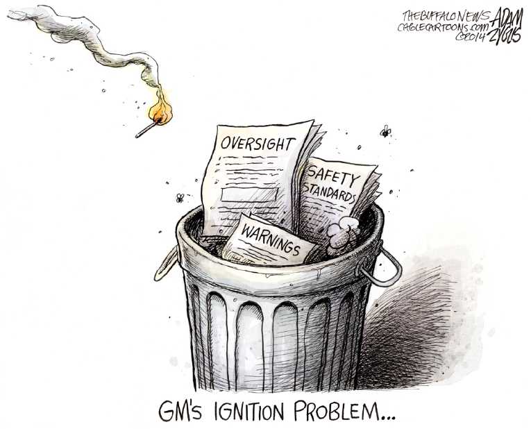 Political/Editorial Cartoon by Adam Zyglis, The Buffalo News on GM Recalls Millions