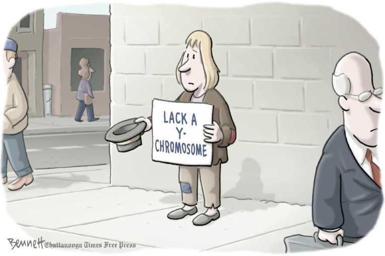 Political/Editorial Cartoon by Clay Bennett, Chattanooga Times Free Press on GOP Votes Down Equal Pay