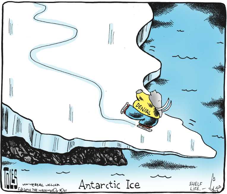 Political/Editorial Cartoon by Tom Toles, Washington Post on Ice Melt Irreversible