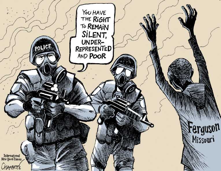 Political/Editorial Cartoon by Patrick Chappatte, International Herald Tribune on Unarmed Black Killed by Police