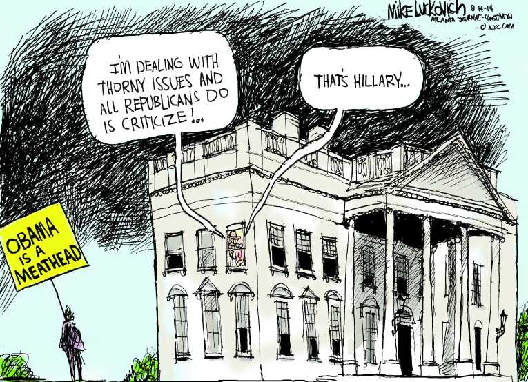 Political/Editorial Cartoon by Mike Luckovich, Atlanta Journal-Constitution on Dissatisfaction With Obama Growing