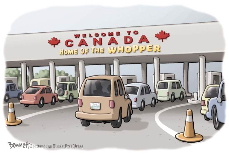 Political/Editorial Cartoon by Clay Bennett, Chattanooga Times Free Press on Burger King Deserts