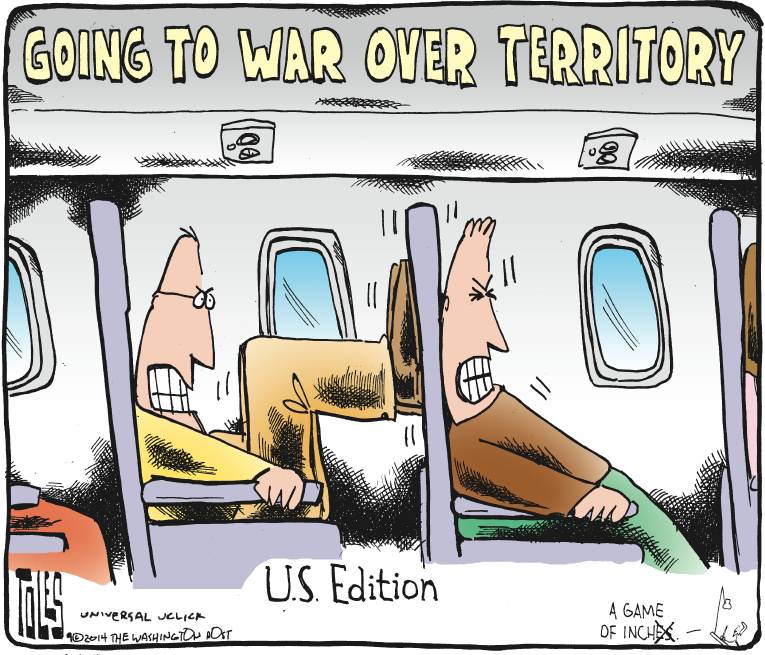 Political/Editorial Cartoon by Tom Toles, Washington Post on Airlines Tighten Belts
