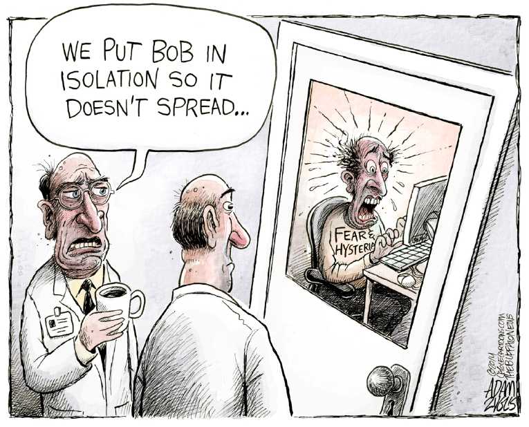 Political/Editorial Cartoon by Adam Zyglis, The Buffalo News on Ebola Strikes Three in Dallas