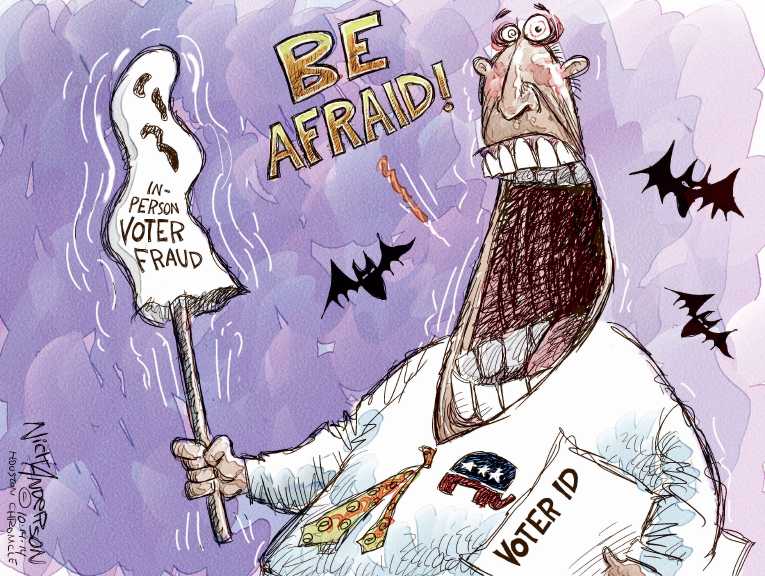 Political/Editorial Cartoon by Nick Anderson, Houston Chronicle on Republicans on Message for Elections