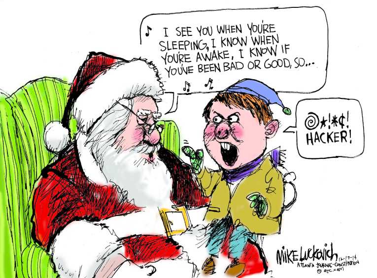 Political/Editorial Cartoon by Mike Luckovich, Atlanta Journal-Constitution on Americans Get Into Holiday Spirit