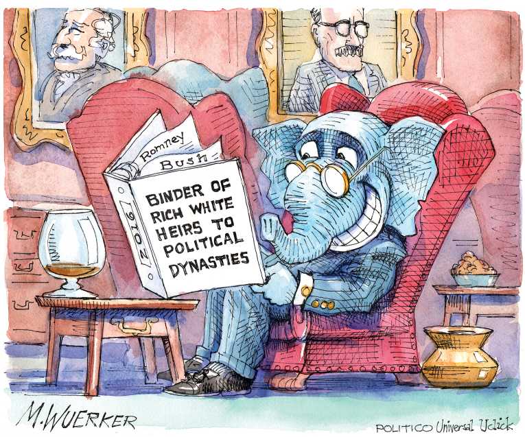 Political/Editorial Cartoon by Matt Wuerker, Politico on 2016 Presidential Race Underway