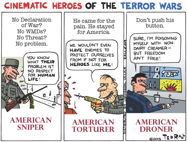 Political/Editorial Cartoon by Ted Rall on War News