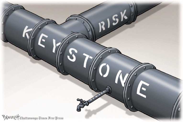 Political/Editorial Cartoon by Clay Bennett, Chattanooga Times Free Press on Artic Ice Shelf Melting