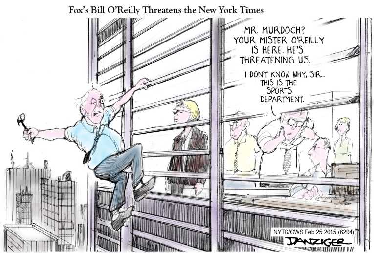 Political/Editorial Cartoon by Jeff Danziger, CWS/CartoonArts Intl. on Lefties Attack O’Reilly