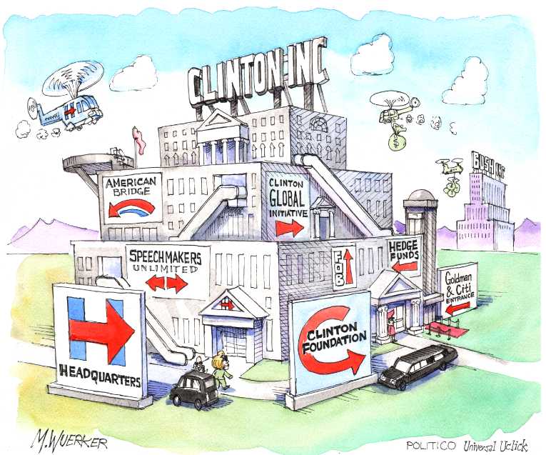 Political/Editorial Cartoon by Matt Wuerker, Politico on Money to Play Key Role in 2016