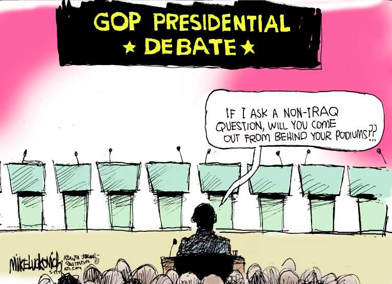Political/Editorial Cartoon by Mike Luckovich, Atlanta Journal-Constitution on 2016 Presidential Race Heats Up