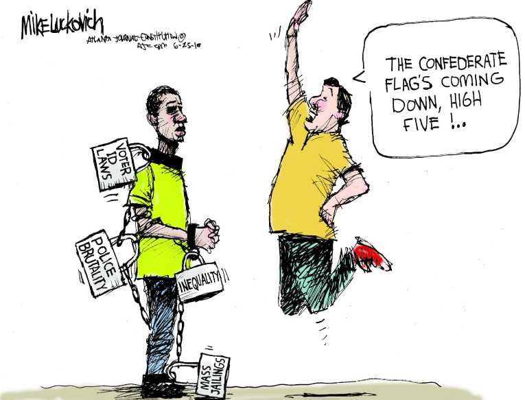 Political/Editorial Cartoon by Mike Luckovich, Atlanta Journal-Constitution on Southern States Remove Flag