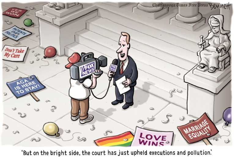 Political/Editorial Cartoon by Clay Bennett, Chattanooga Times Free Press on GOP Celebrates Victories