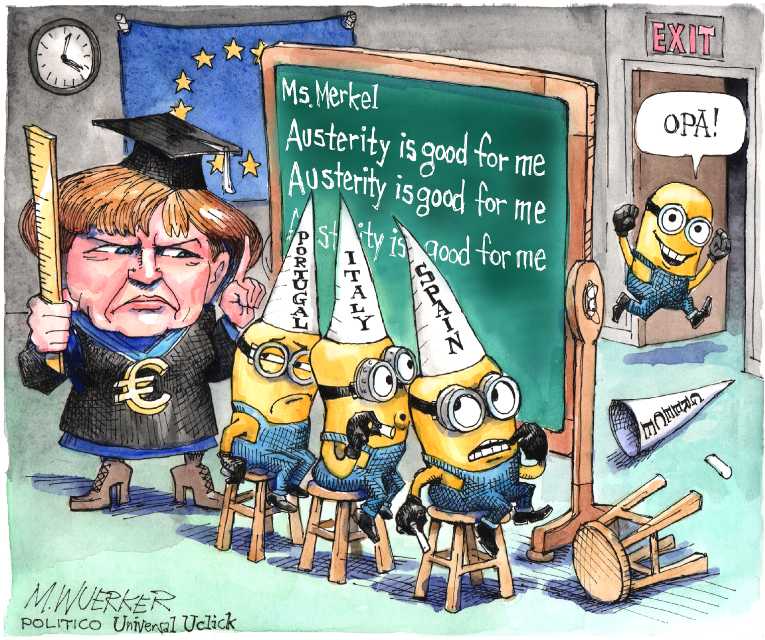 Political/Editorial Cartoon by Matt Wuerker, Politico on Greece Defaults