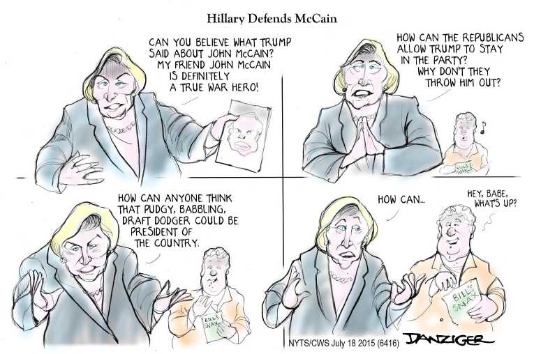 Political/Editorial Cartoon by Jeff Danziger, CWS/CartoonArts Intl. on Hillary Drops in Polls