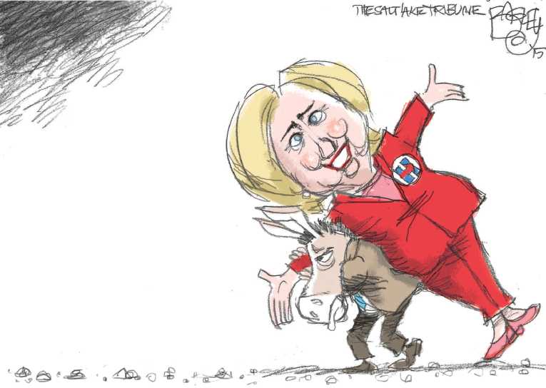 Political/Editorial Cartoon by Pat Bagley, Salt Lake Tribune on Hillary Still on Top