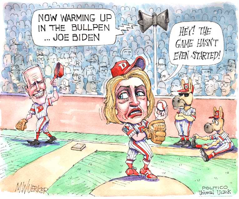 Political/Editorial Cartoon by Matt Wuerker, Politico on Hillary Still on Top