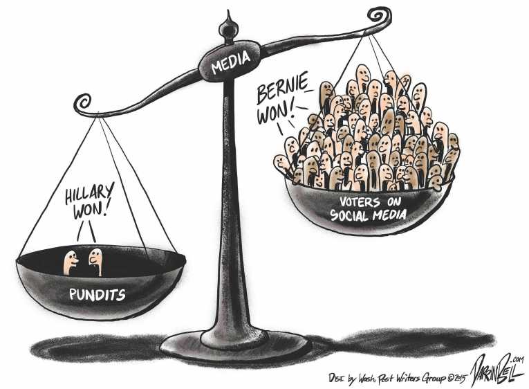 Political/Editorial Cartoon by Darrin Bell, Washington Post Writers Group on Hillary Wins Debate 16-75