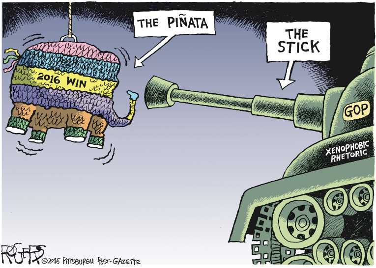 Political/Editorial Cartoon by Rob Rogers, The Pittsburgh Post-Gazette on GOP Uses Attack Against President