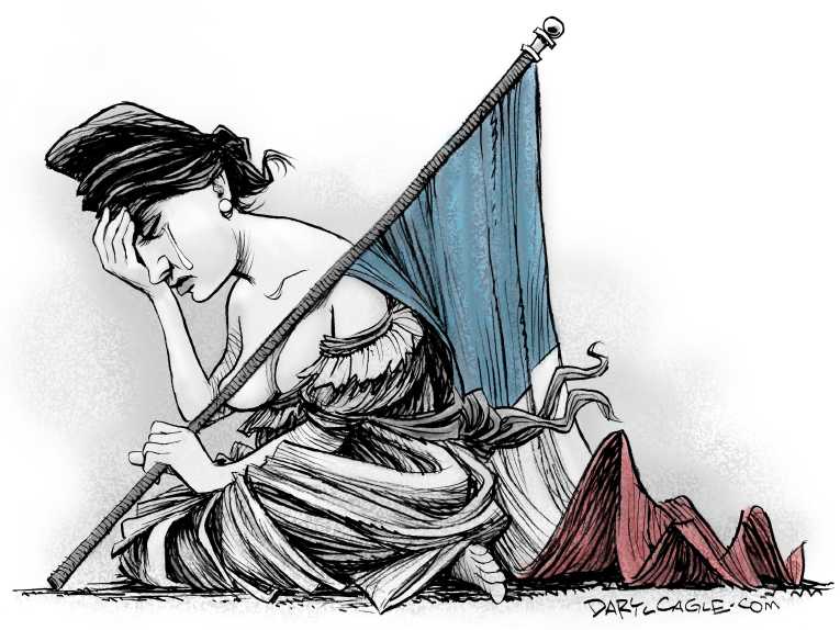 Political/Editorial Cartoon by Daryl Cagle, Cagle Cartoons on Terror Strikes Paris