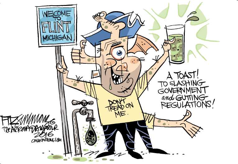 Political/Editorial Cartoon by David Fitzsimmons, Arizona Daily Star, Tucson AZ on Flint Residents Poisoned