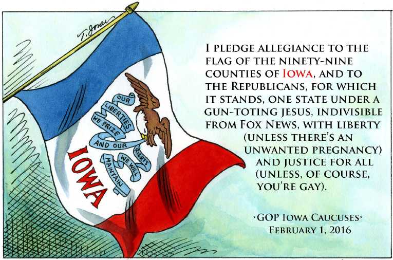 Political/Editorial Cartoon by RJ Matson, Cagle Cartoons on Iowa Prepares for Big Day