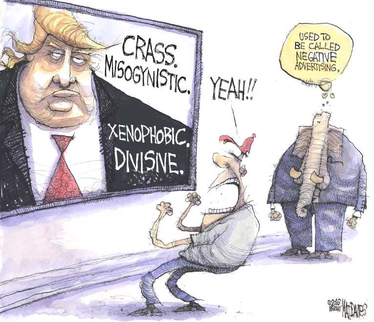 Political/Editorial Cartoon by Matt Davies, Journal News on Trump Racing Toward Nomination