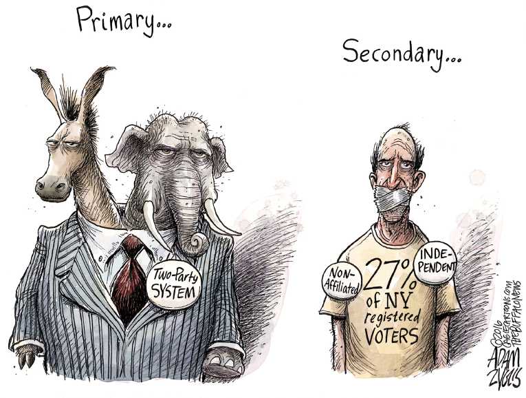 Political/Editorial Cartoon by Adam Zyglis, The Buffalo News on Voters Disenfranchised