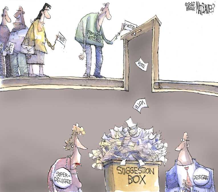 Political/Editorial Cartoon by Matt Davies, Journal News on Voters Disenfranchised