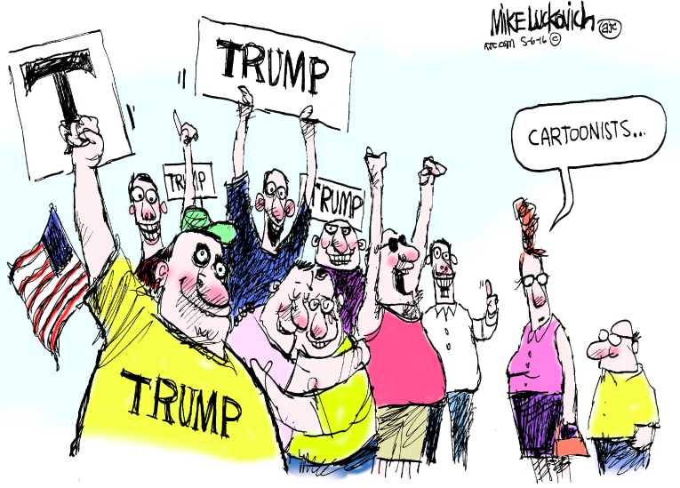 Political/Editorial Cartoon by Mike Luckovich, Atlanta Journal-Constitution on Trump to Be Nominee