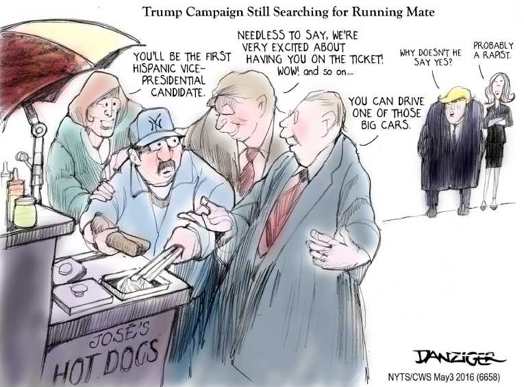 Political/Editorial Cartoon by Jeff Danziger, CWS/CartoonArts Intl. on Trump to Be Nominee