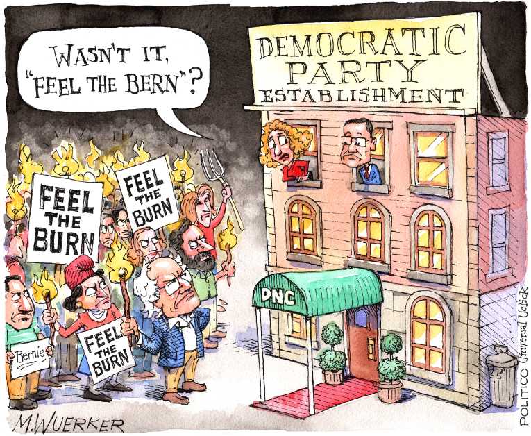Political/Editorial Cartoon by Matt Wuerker, Politico on Clinton Wobbling