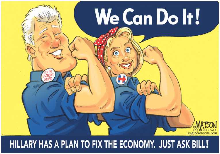 Political/Editorial Cartoon by RJ Matson, Cagle Cartoons on Clinton Wobbling