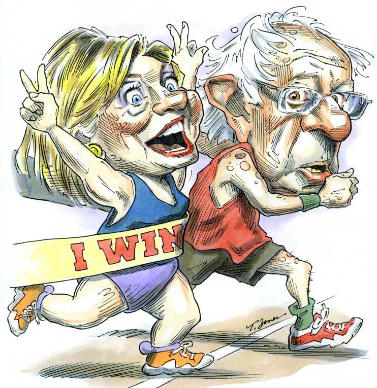Political/Editorial Cartoon by Taylor Jones, Tribune Media Services on Clinton Wobbling