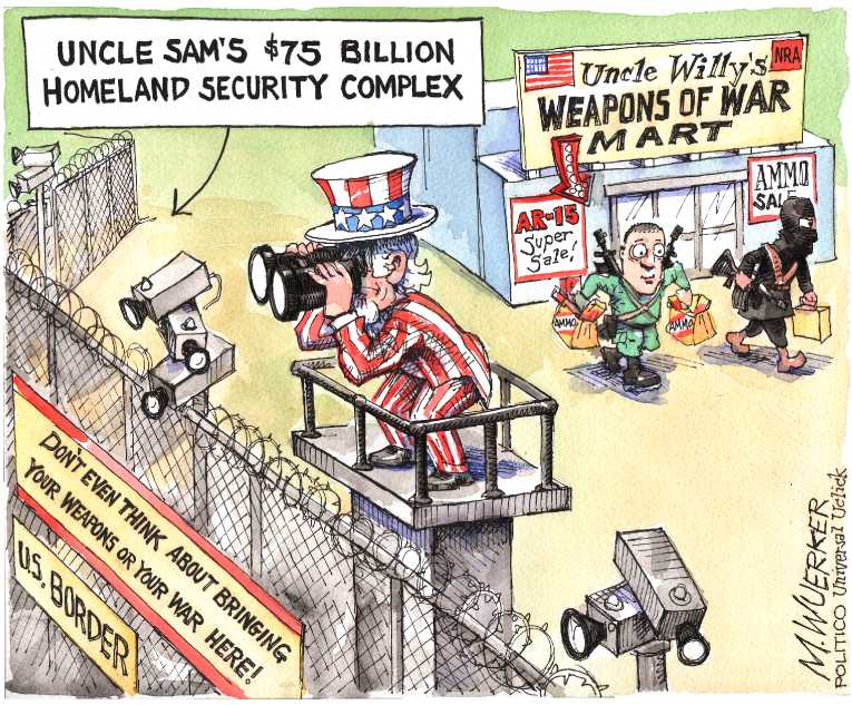 Political/Editorial Cartoon by Matt Wuerker, Politico on Congress Rejects Gun Bills