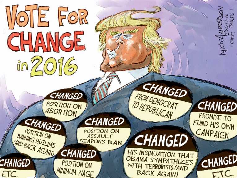 Political/Editorial Cartoon by Nick Anderson, Houston Chronicle on Dump Trump Movement Growing