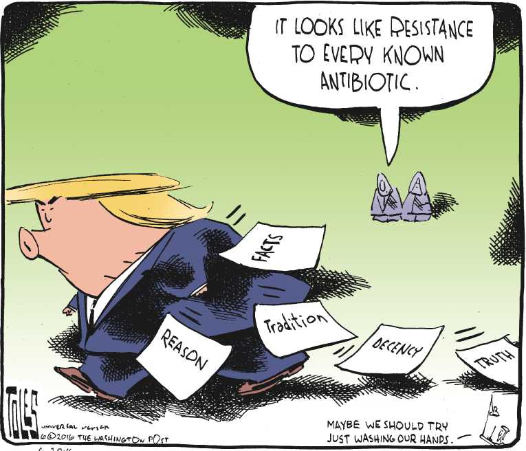 Political/Editorial Cartoon by Tom Toles, Washington Post on Dump Trump Movement Growing