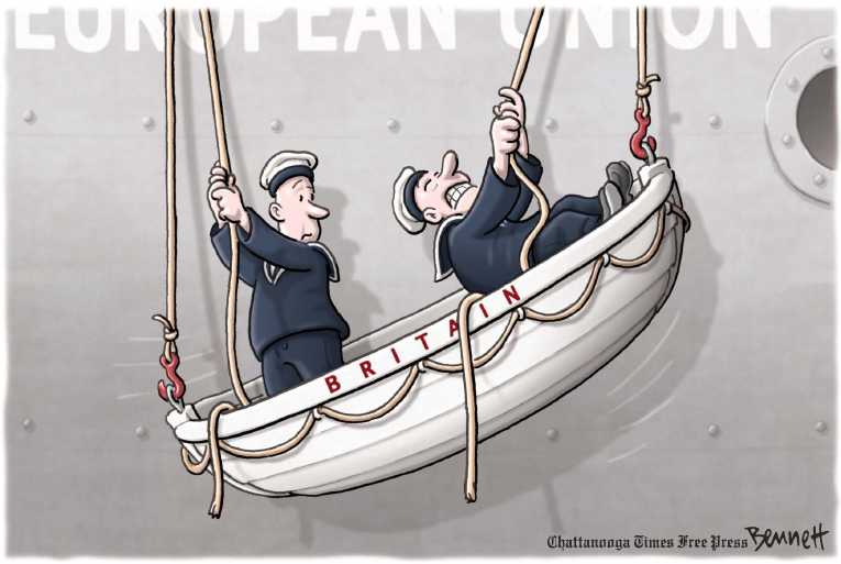 Political/Editorial Cartoon by Clay Bennett, Chattanooga Times Free Press on Next Steps Uncertain