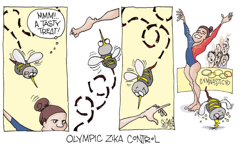 Political/Editorial Cartoon by Signe Wilkinson, Philadelphia Daily News on Heroes Galore at Olympics